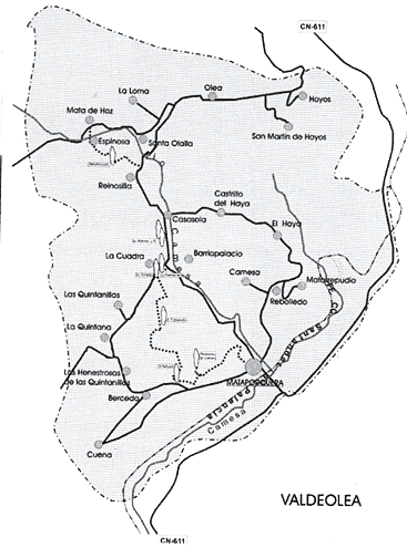 Mapa con la localizaci�n de los menhires
